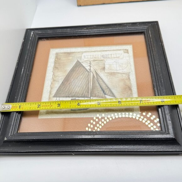Set Of 2 Nautical Sailboat Prints In Black Wood Frames by Richard A Henson Vtg - Picture 4 of 13